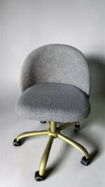 Koupit židle Soft na kolečkách zlatá šedé buklé | Židle do salonu krásy