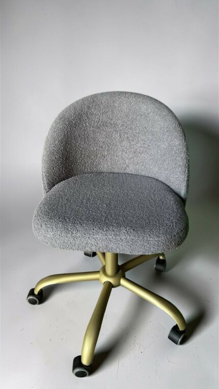 Koupit židle Soft na kolečkách zlatá šedé buklé | Židle do salonu krásy