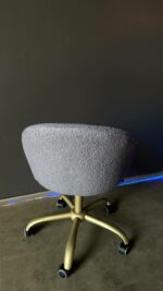 Koupit židle Soft na kolečkách zlatá šedé buklé | Židle do salonu krásy - Obrázek 3