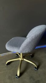 Koupit židle Soft na kolečkách zlatá šedé buklé | Židle do salonu krásy - Obrázek 4