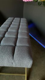 Koupit kosmetické lehátko rovné zlaté nohy šedé buklé | Lehátko na řasy a kosmetiku - Obrázek 4