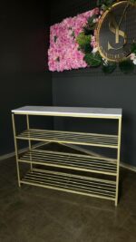 Koupit botník Loft zlatý kov bílý mramor | Police na boty - Obrázek 2