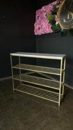 Koupit botník Loft zlatý kov bílý mramor | Police na boty - Obrázek 3