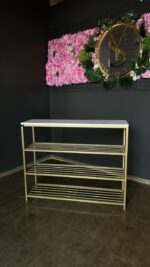 Koupit botník Loft zlatý kov bílý mramor | Police na boty - Obrázek 4