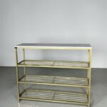 Koupit botník Loft zlatý kov bílý mramor | Police na boty