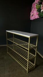 Koupit botník Loft zlatý kov bílý mramor | Police na boty - Obrázek 5