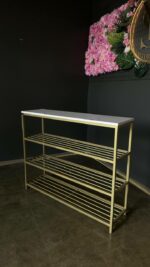 Koupit botník Loft zlatý kov bílý mramor | Police na boty - Obrázek 6