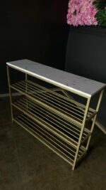 Koupit botník Loft zlatý kov bílý mramor | Police na boty - Obrázek 7