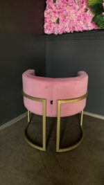 Koupit křeslo Loft oválné zlatá konstrukce růžový velur | Křeslo do salonu - Obrázek 4