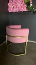 Koupit křeslo Loft oválné zlatá konstrukce růžový velur | Křeslo do salonu - Obrázek 5