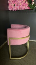 Koupit křeslo Loft oválné zlatá konstrukce růžový velur | Křeslo do salonu - Obrázek 3