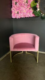 Koupit křeslo Loft oválné zlatá konstrukce růžový velur | Křeslo do salonu - Obrázek 2