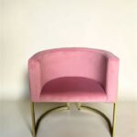 Koupit křeslo Loft oválné zlatá konstrukce růžový velur | Křeslo do salonu