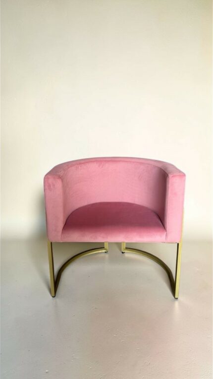 Koupit křeslo Loft oválné zlatá konstrukce růžový velur | Křeslo do salonu