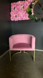 Koupit křeslo Loft oválné zlatá konstrukce růžový velur | Křeslo do salonu - Obrázek 7