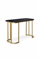 Stůl Elegance – černý mramor, zlatá konstrukce