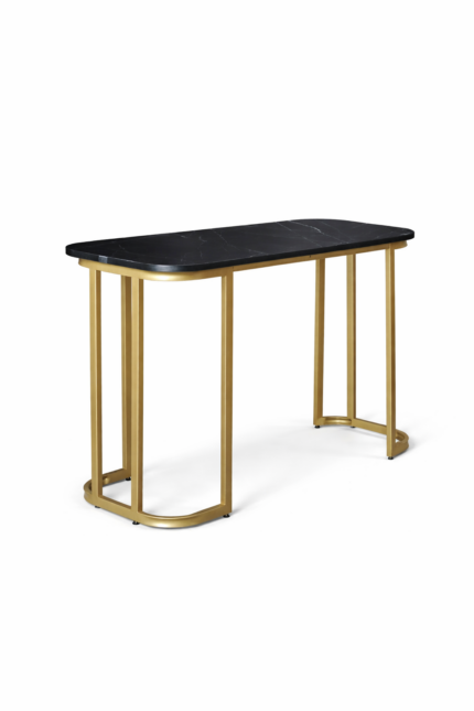 Stůl Elegance – černý mramor, zlatá konstrukce
