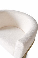 Designové křeslo Teddy Loft Oval se zlatou konstrukcí – moderní bouclé křeslo - Obrázek 3