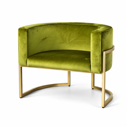 Křeslo Loft Oval Jasmin 36 – designové čalouněné křeslo se zlatou podnoží