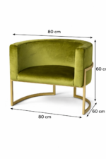 Křeslo Loft Oval Jasmin 36 – designové čalouněné křeslo se zlatou podnoží - Obrázek 2