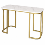 Stůl Elegance – bílý mramor, zlatá konstrukce