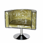 Ochranný potah na kadeřnické křeslo Oval transparentní, černé lemování