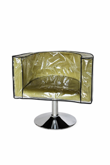 Ochranný potah na kadeřnické křeslo Oval transparentní, černé lemování