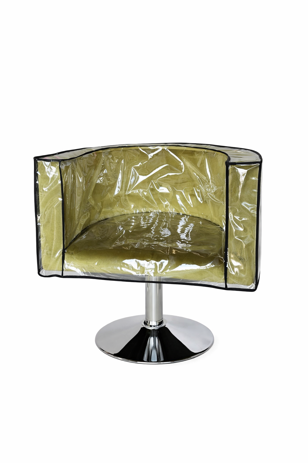 ChatGPT Image 19 мар. 2026 г., 12_59_36 Ochranný potah na kadeřnické křeslo Oval transparentní, černé lemování - Obrázek 1