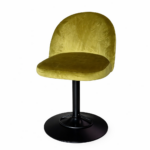 Židle Soft zelený velur, barová podnož černá