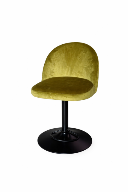 Židle Soft zelený velur, barová podnož černá