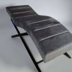 Koupit kosmetické lehátko Loft černá konstrukce šedý velur | Lehátko na řasy a kosmetiku