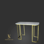 Stůl Elegance – bílý mramor, zlatá konstrukce