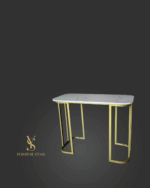 Stůl Elegance – bílý mramor, zlatá konstrukce