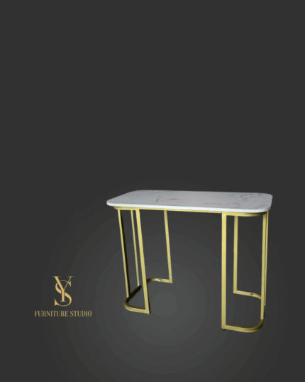 Stůl Elegance – bílý mramor, zlatá konstrukce