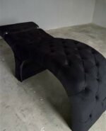 Koupit kosmetické lehátko černý velur | Lehátko na řasy s nastavitelnou opěrkou