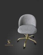 Koupit židle Soft na kolečkách zlatá šedé buklé | Židle do salonu krásy