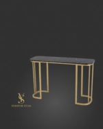 Stůl Elegance – černý mramor, zlatá konstrukce