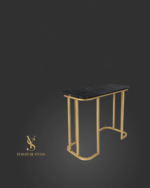 Stůl Elegance – černý mramor, zlatá konstrukce - Obrázek 2