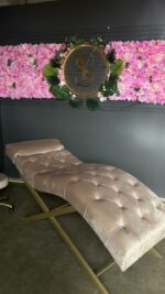 Kosmetické lehátko loft capitonné nastavitelné zlaté velur | Lehátko do salonu - Obrázek 2