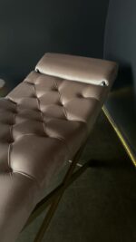 Kosmetické lehátko loft capitonné nastavitelné zlaté velur | Lehátko do salonu - Obrázek 5