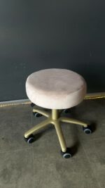 Stolička na kolečkách zlatá béžový velur | Taburet pro salon - Obrázek 2