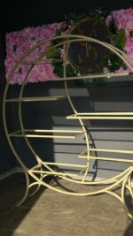 Kulatý regál zlatý se skleněnými policemi 150×172 | Designový regál loft - Obrázek 5