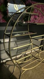 Kulatý regál zlatý se skleněnými policemi 150×172 | Designový regál loft - Obrázek 6