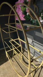 Kulatý regál zlatý se skleněnými policemi 150×172 | Designový regál loft - Obrázek 7