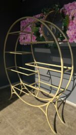 Kulatý regál zlatý se skleněnými policemi 150×172 | Designový regál loft - Obrázek 4