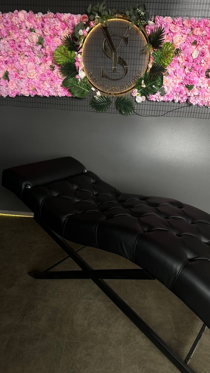 5359403721625900233 Kosmetické lehátko loft capitonné černá eko kůže nastavitelné | Lehátko do salonu - Obrázek 1