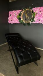 Kosmetické lehátko loft capitonné černá eko kůže nastavitelné | Lehátko do salonu - Obrázek 3