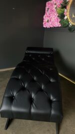 Kosmetické lehátko loft capitonné černá eko kůže nastavitelné | Lehátko do salonu - Obrázek 4