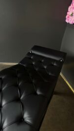 Kosmetické lehátko loft capitonné černá eko kůže nastavitelné | Lehátko do salonu - Obrázek 5