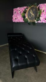 Kosmetické lehátko loft capitonné černá eko kůže nastavitelné | Lehátko do salonu - Obrázek 6